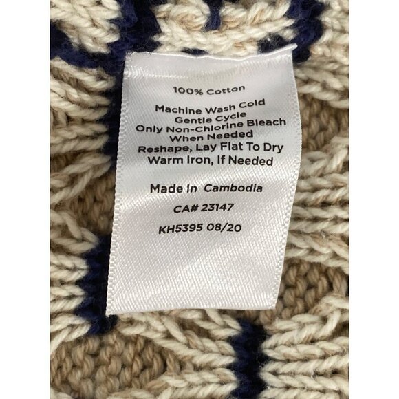 Talbots Textured Stripe Mockneck Sweater, Beige Long Sleeves Women's Size XL - Picture 11 of 11